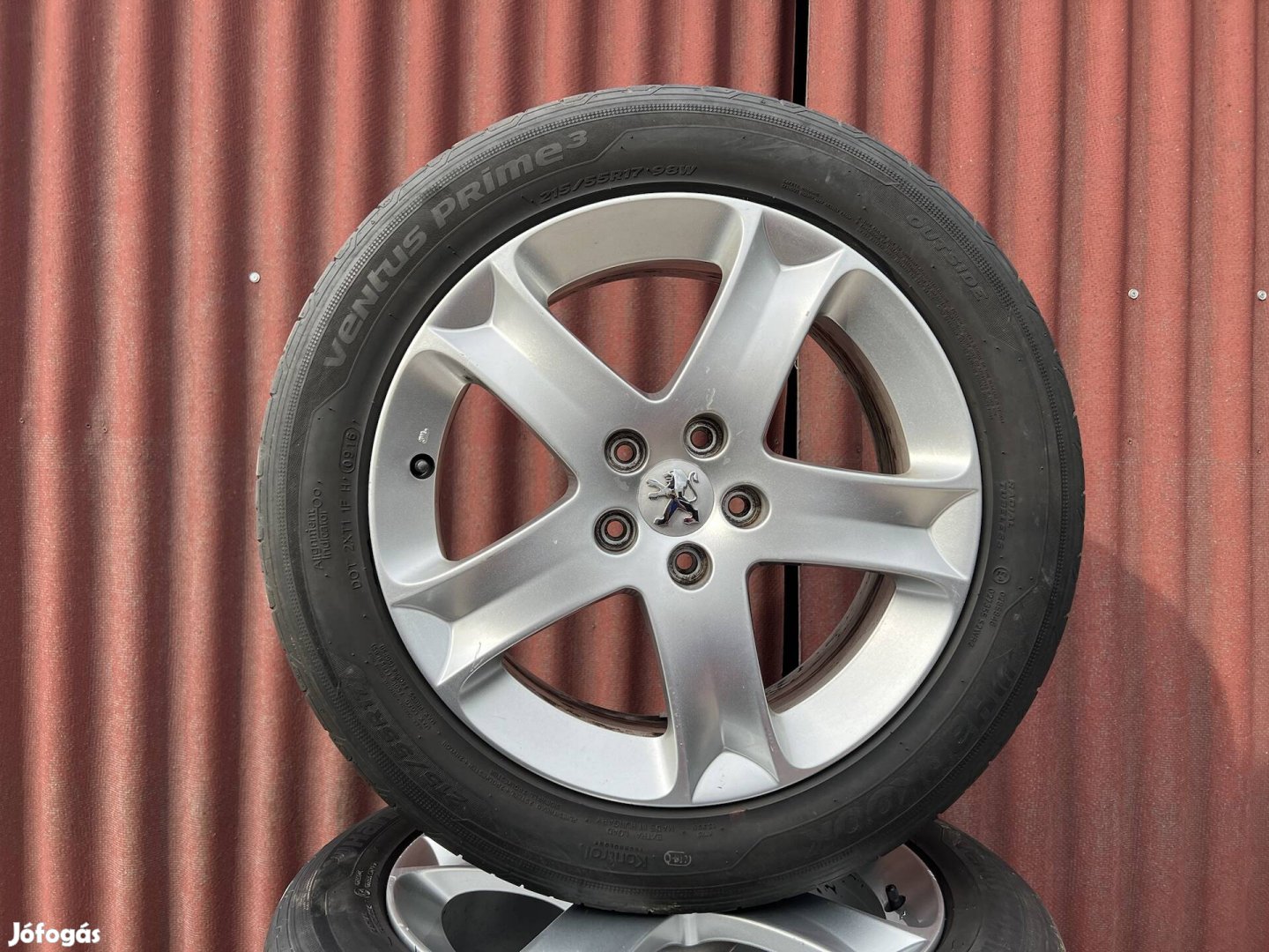 17" 5x108 gyári Peugeot alufelni nyárigumikkal!