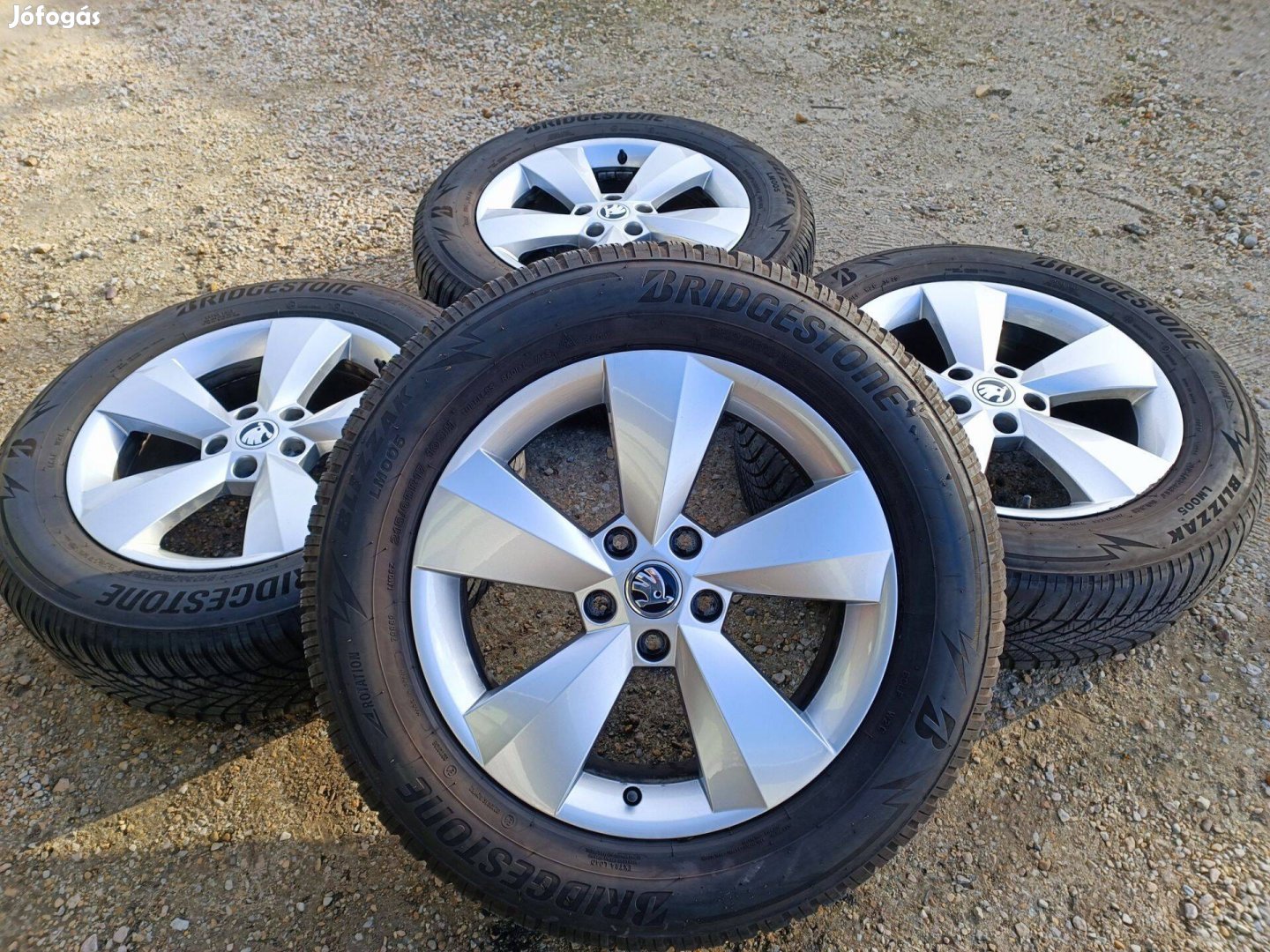 17" Gyári Skoda alufelni 5*112 2020as Bridgestone téli gumik Kodiaq