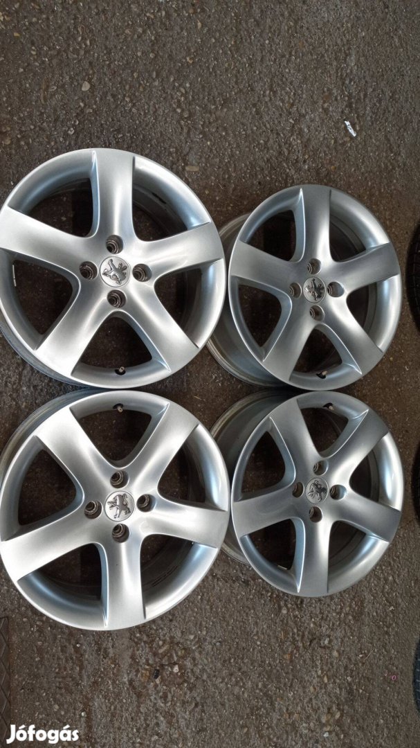 17 colos 4x108 lyukosztású használt Gyári Peugeot alu felni garnitúra