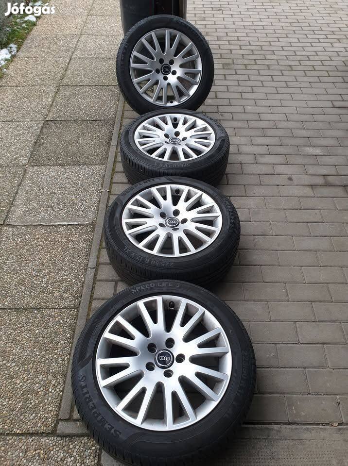 17 colos Audi gyári alufelnik, 225/50-es nyári gumikkal!