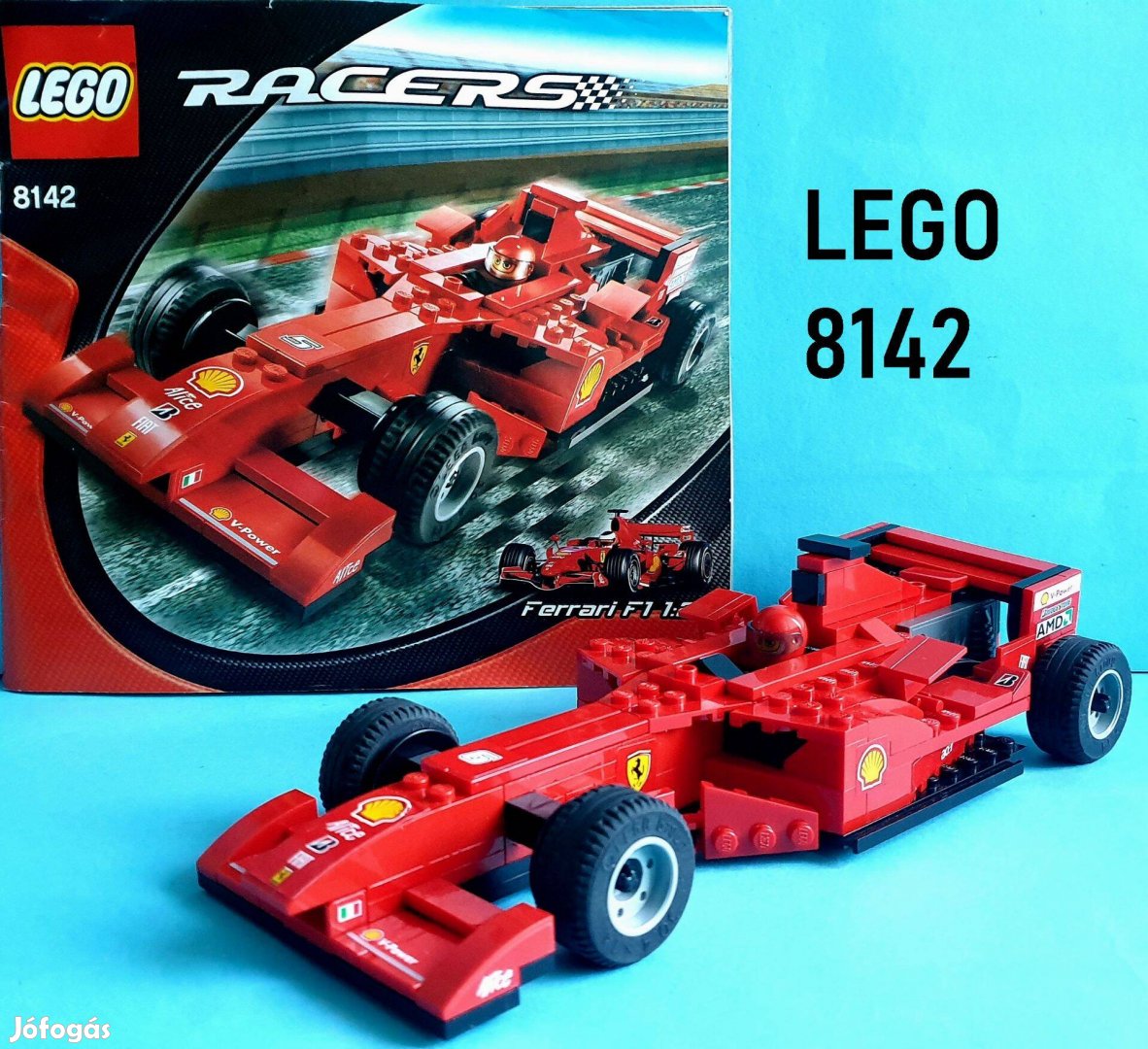 17 éves LEGO Racers 8142 Ferrari 248 F1 1:24 hiánytalan, útmutatóval