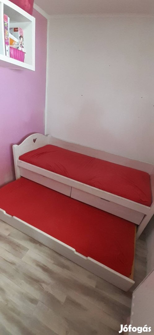 180x80 tömör fa gyerekágy vendégágy funkcióval