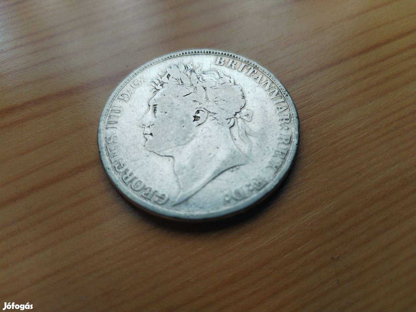 1821-es III. György ezüst korona Nagy-Británnia Ritka eredeti db