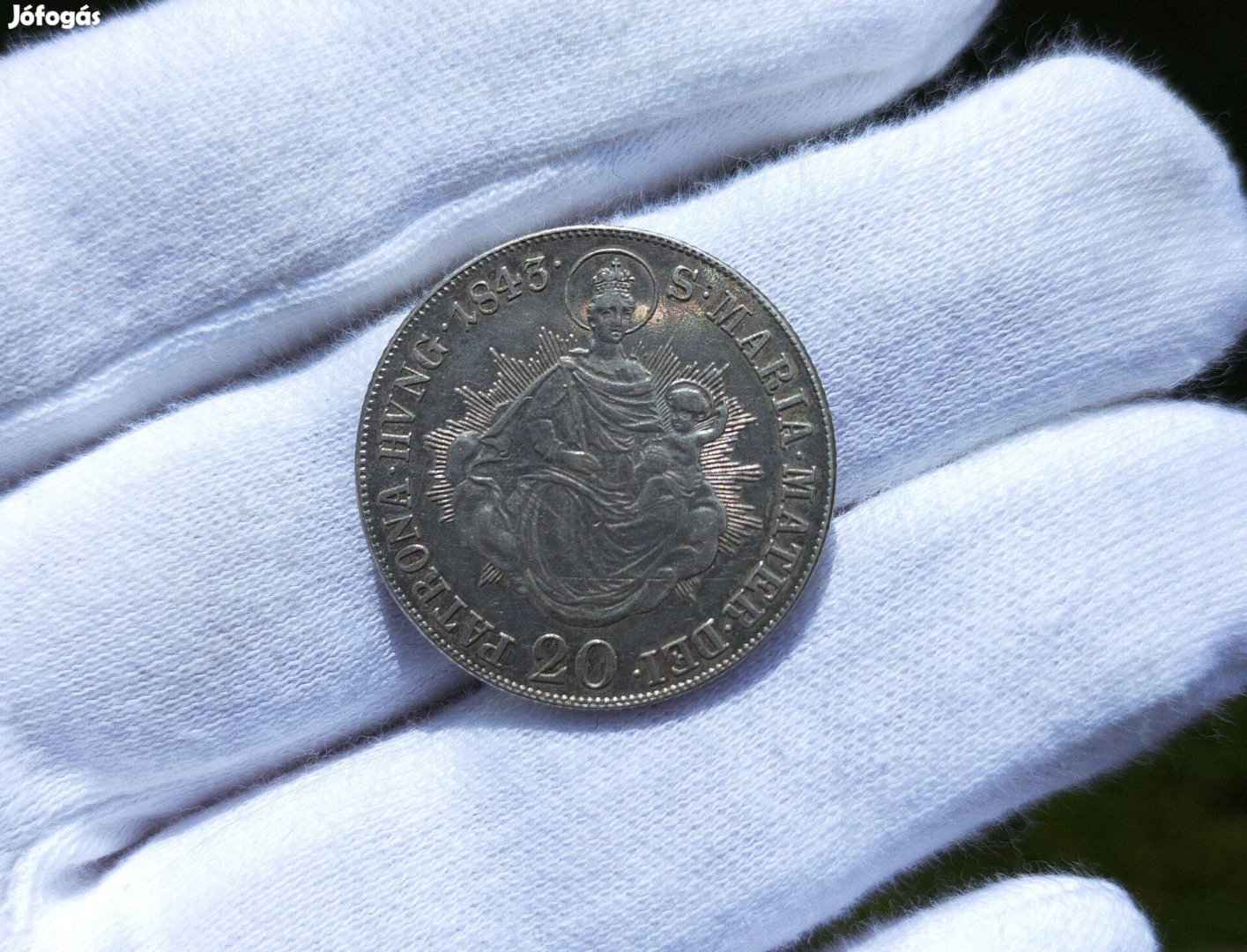 1843 B 20 krajcár ezüst érme 1