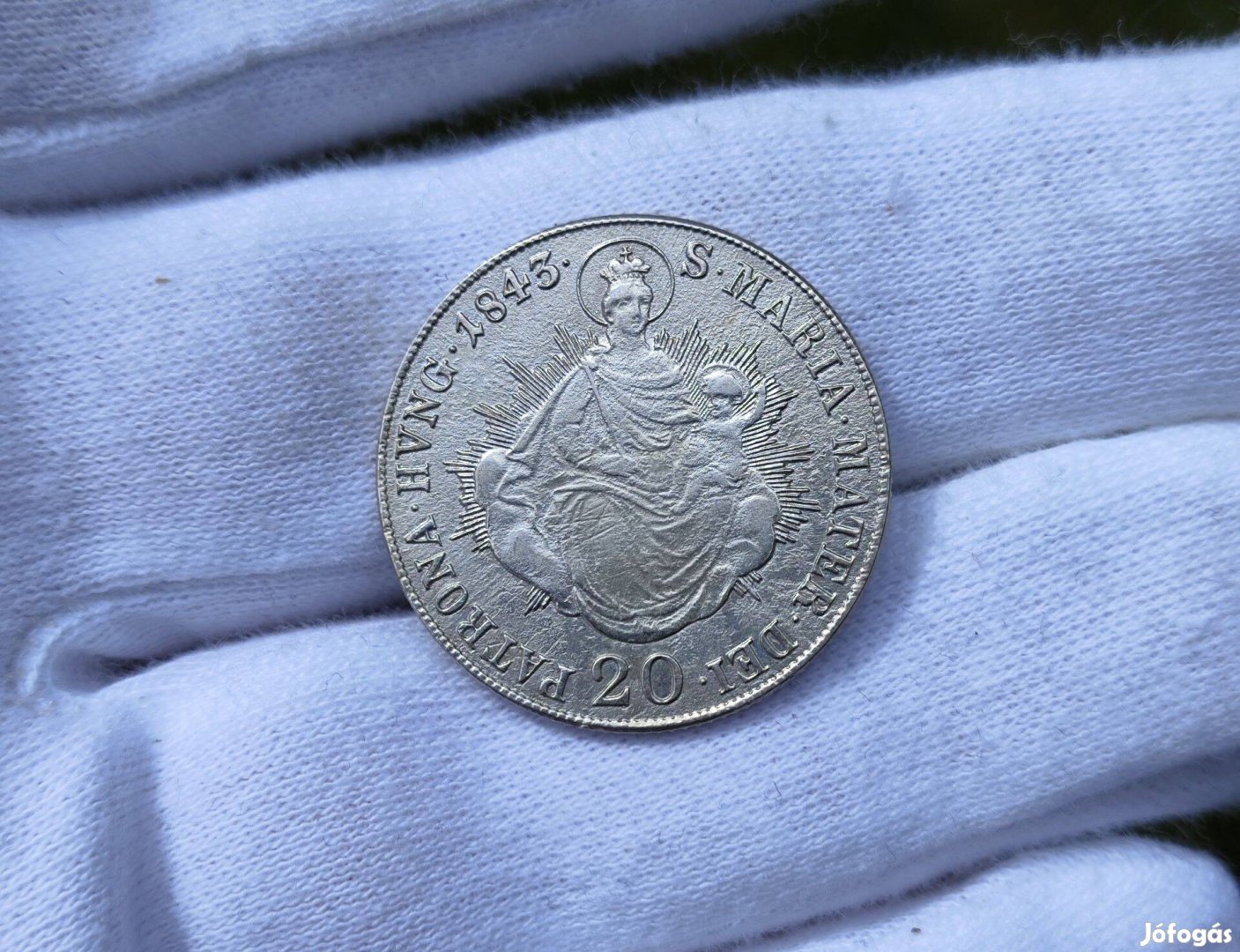 1843 B 20 krajcár ezüst érme 2
