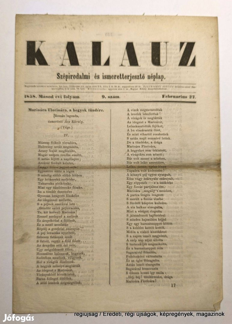 1858 február 27 / Kalauz / Születésnapok lapjai Ssz.: 29243