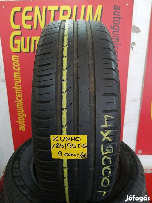 185/55r16 hasznalt nyari gumi Kumho 4db 9.000 Ft