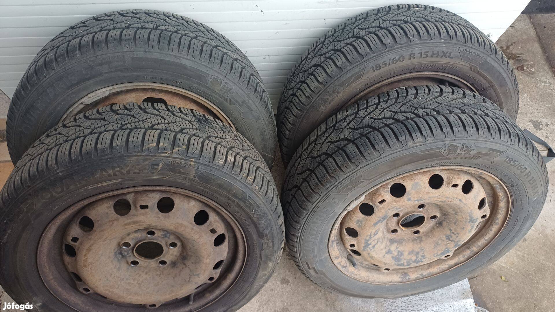 185/60R15 Barum 4 évszakos kerékgarnitúra 5x100-as acélfenikkel