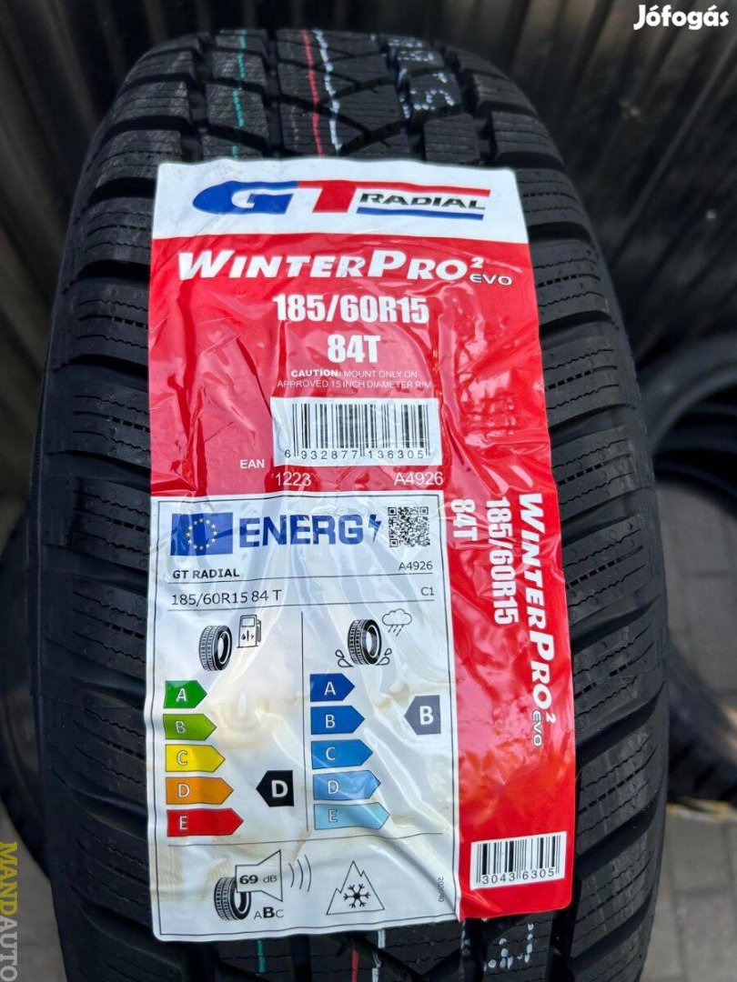 185/60R15 Gtradial Winterpro 2 Evo,Új téligumi