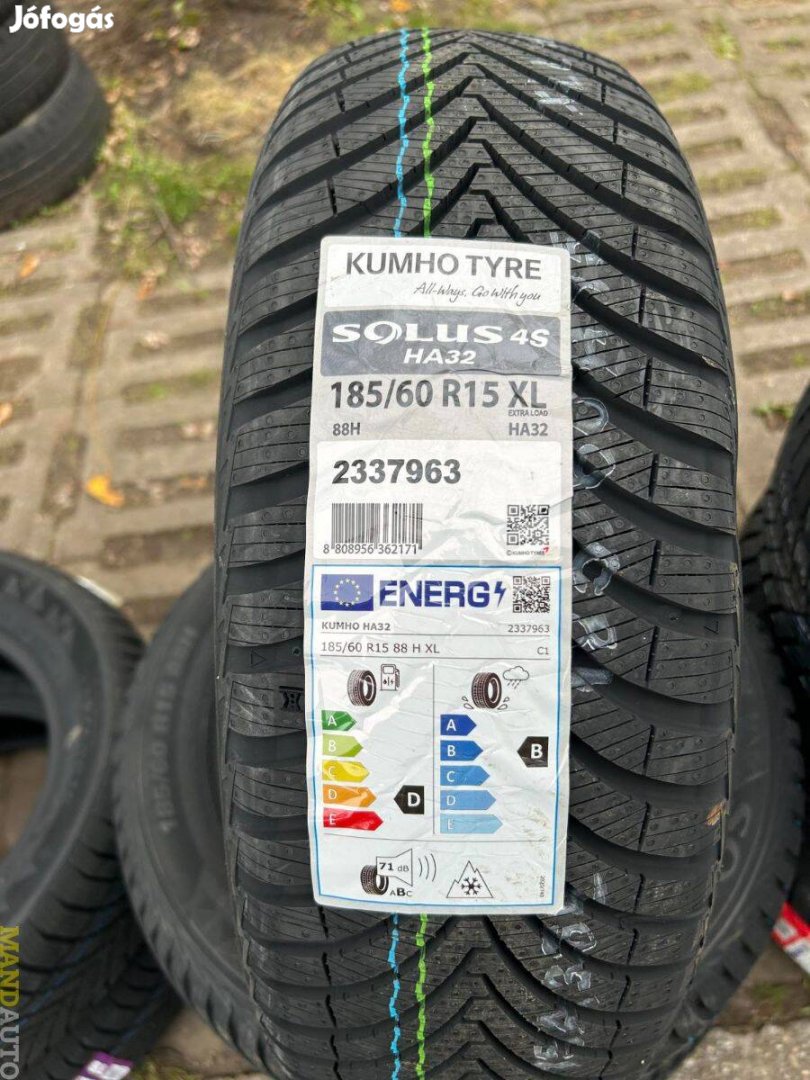 185/60R15 Kumho Solus 4S HA32(XL),Új négy évszakos gumi