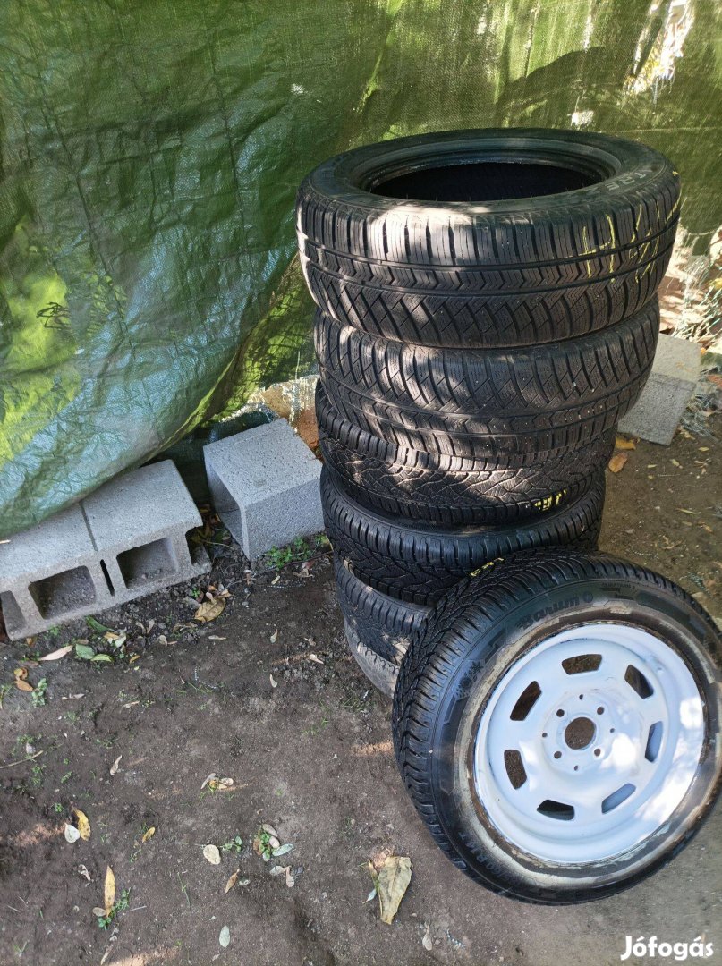 185/60 r14 négyévszakos gumik, 4x100 ET38 acélfelnin, VW SEAT Skoda