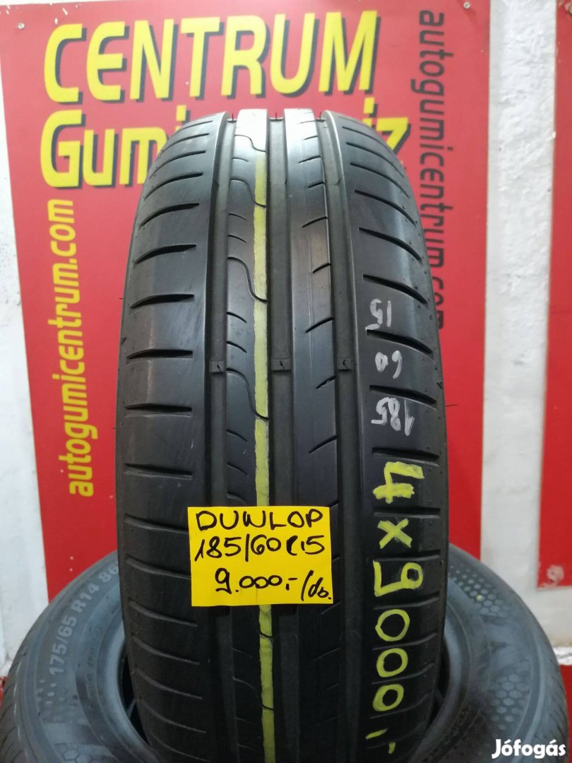 185/60r15 használt nyári gumi Dunlop 4db 9.000 Ft