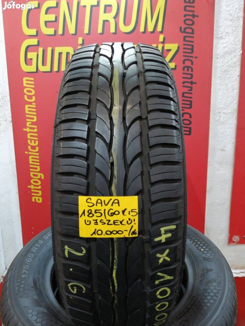 185/60r15 használt nyári gumi Sava 2.gar 10.000 Ft