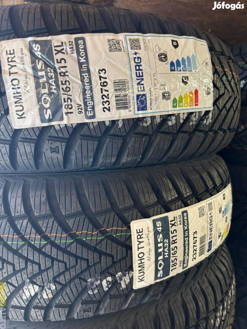 185/65R15 Kumho Solus 4S HA32(XL),Új négy évszakos gumi