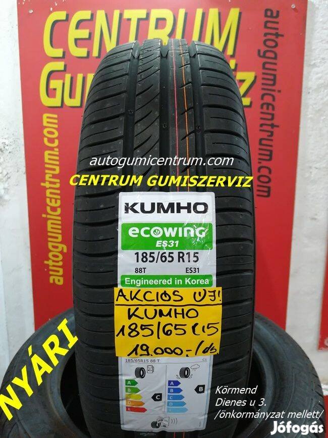 185/65R15 Kumho nyári gumi 19.000 Ft
