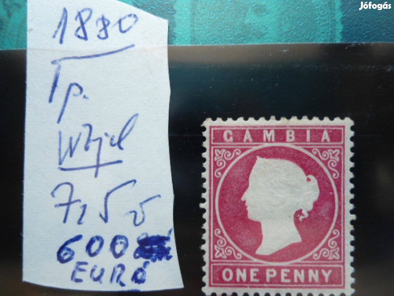 1880.Gambia.One Penny Stamps For Sale.600 Euró