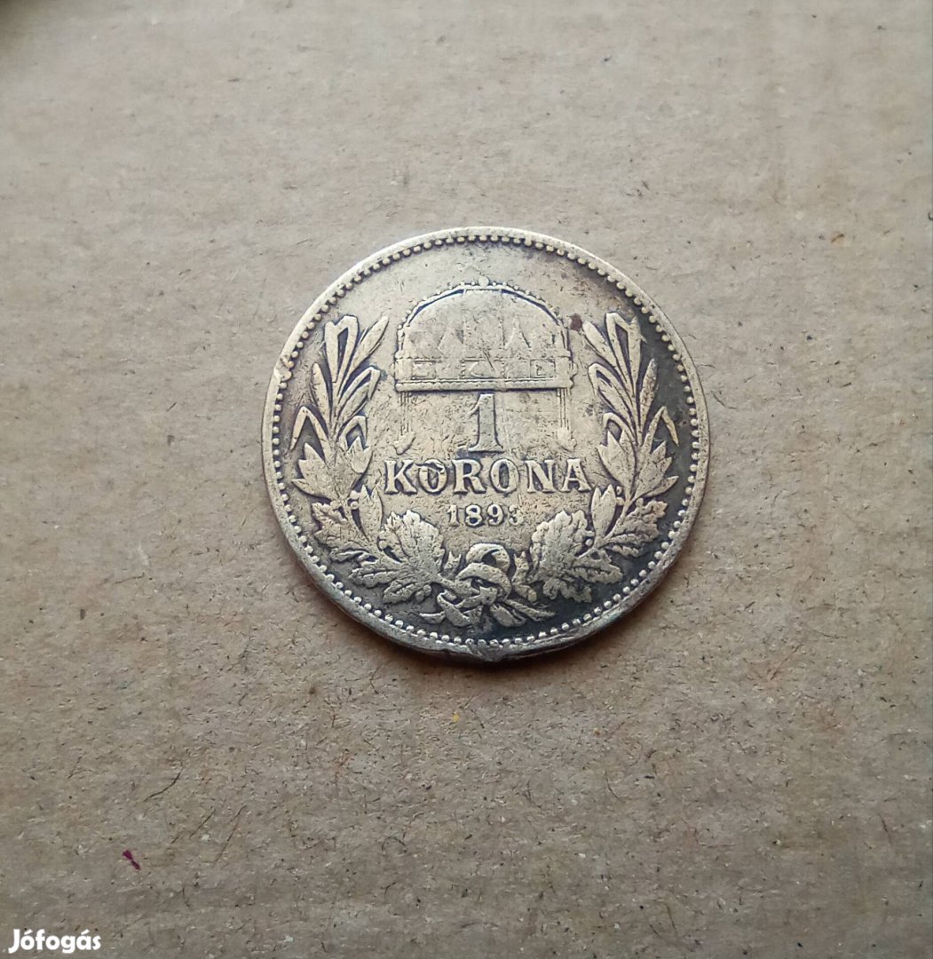 1893. Ezüst 1 korona 