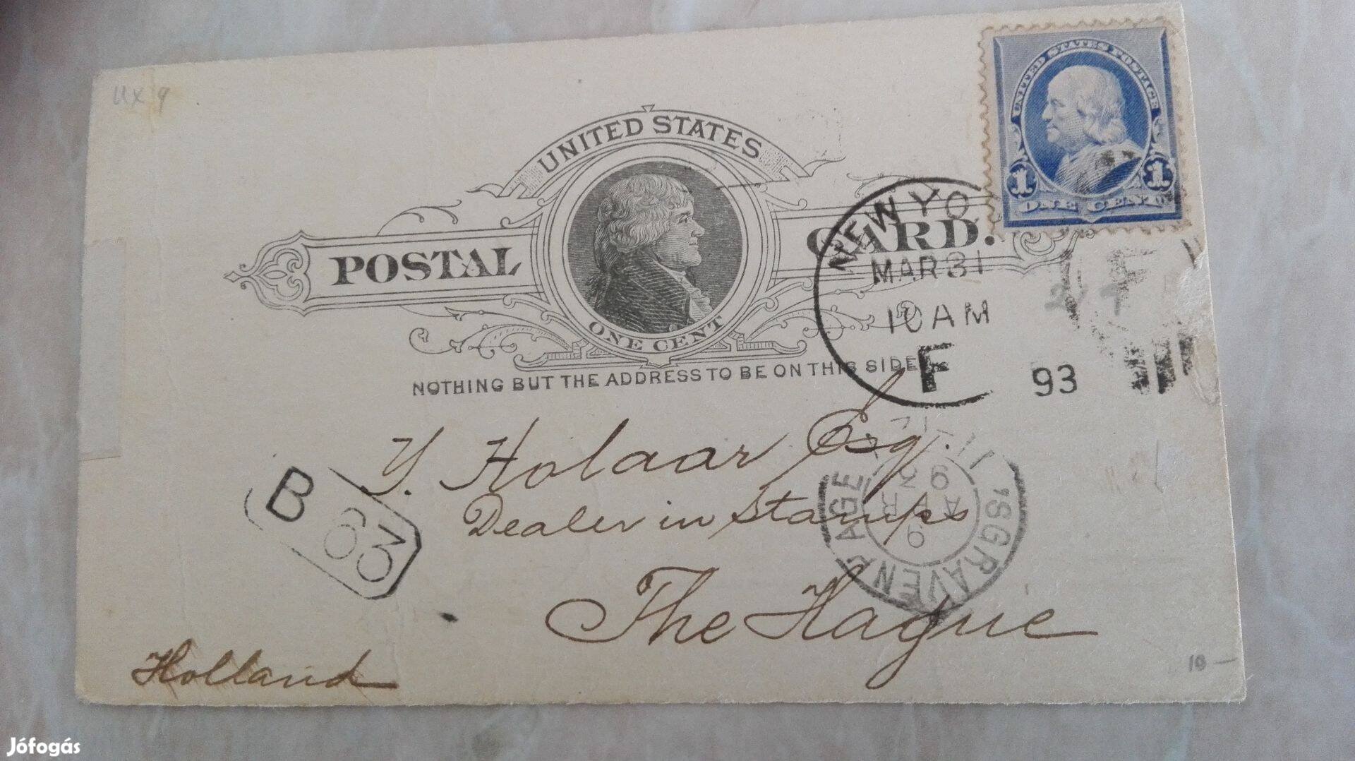 1893-as USA levél Ritka db