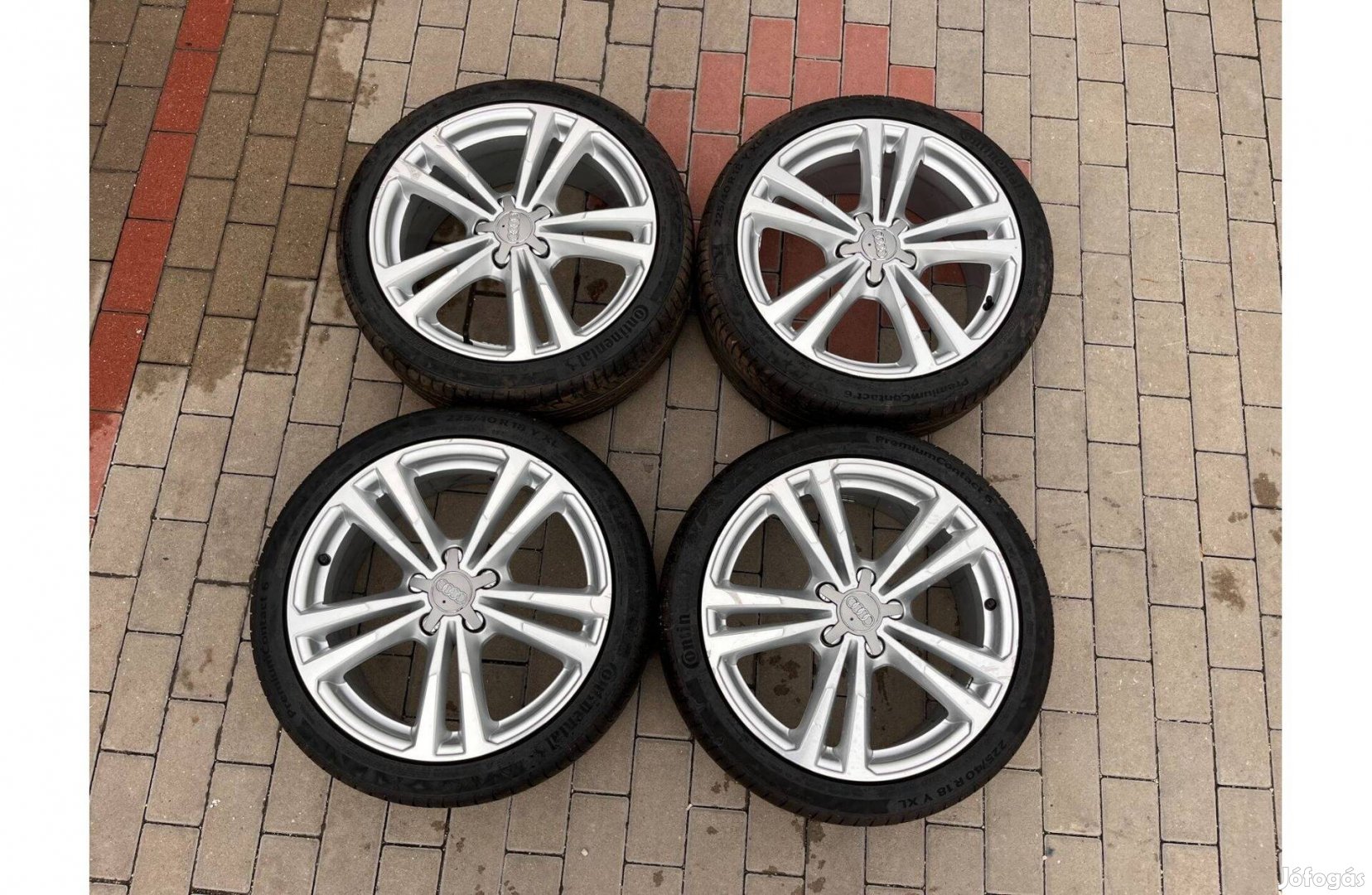 18" Audi gyári alufelni Continental 225/40/R18 nyárigumikkal 85%