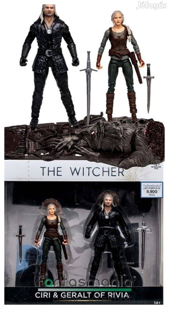 18 cm The Witcher Henry Cavill Geralt és Ciri figura Szett