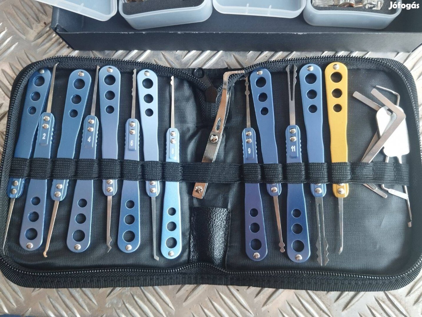 18 db-os Lockpick Készlet 2 Gyakorló Zár Új, Oktató szett
