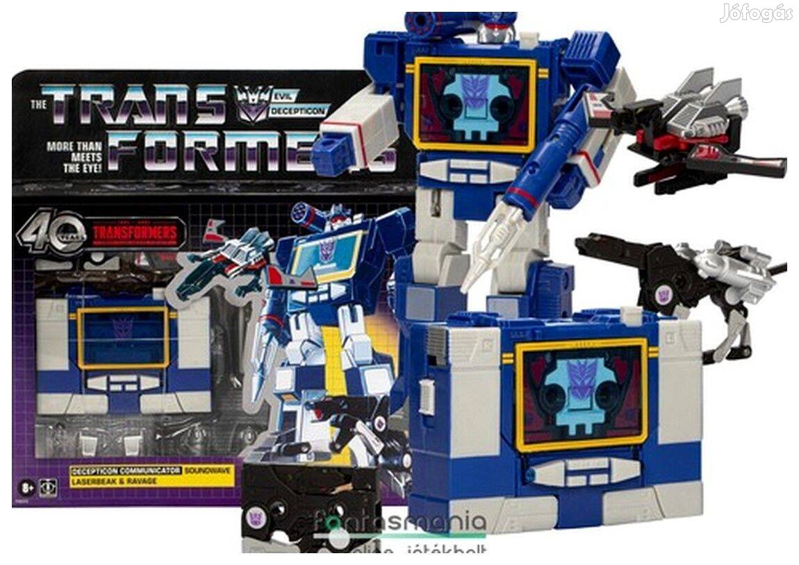 18cm Transformers figura Soundwave Fülelő Ravage és Laserbeak