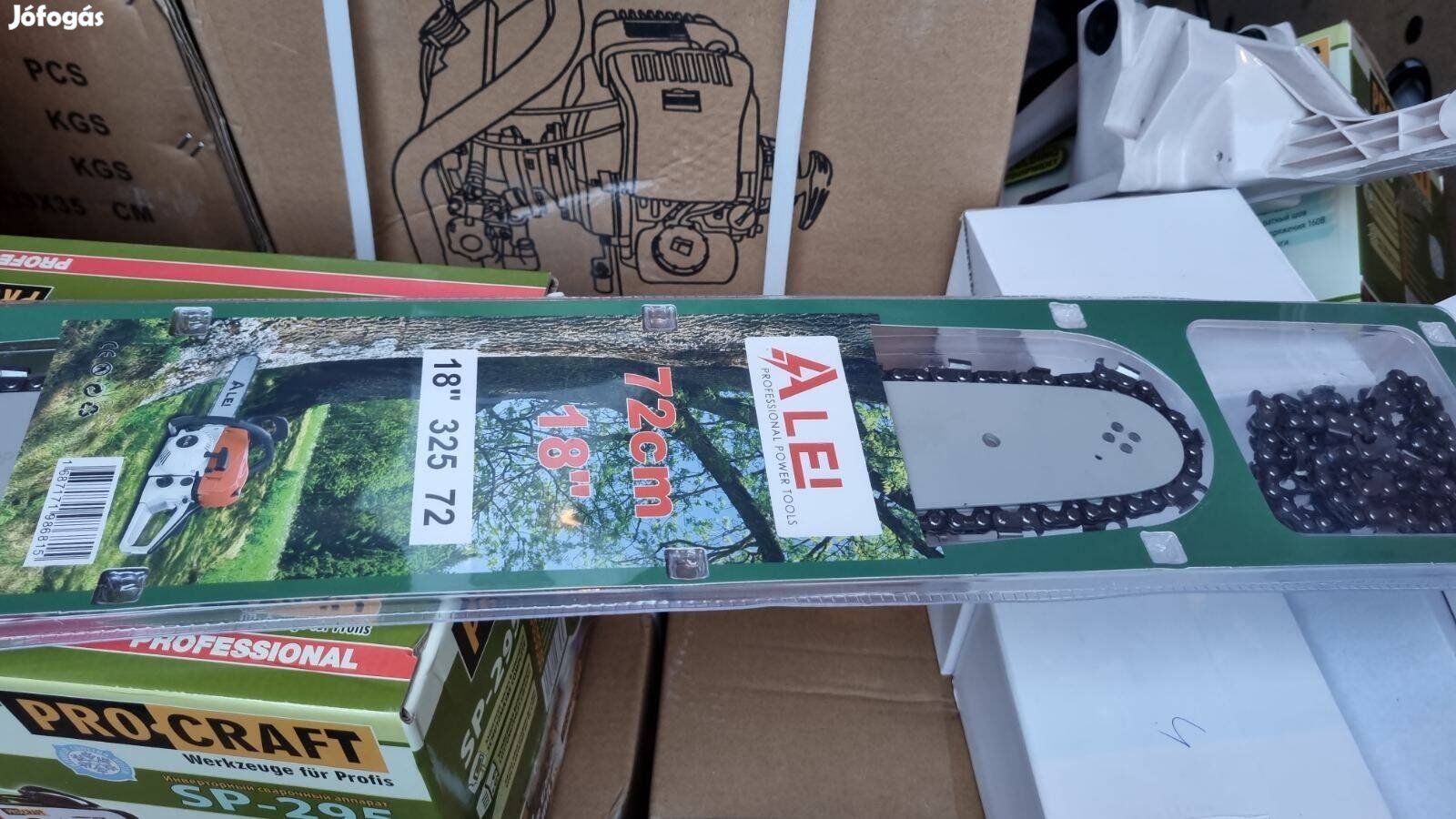 18colos láncvezető 2darab lánccal, 45cm-es vágóhosszal, jó áron