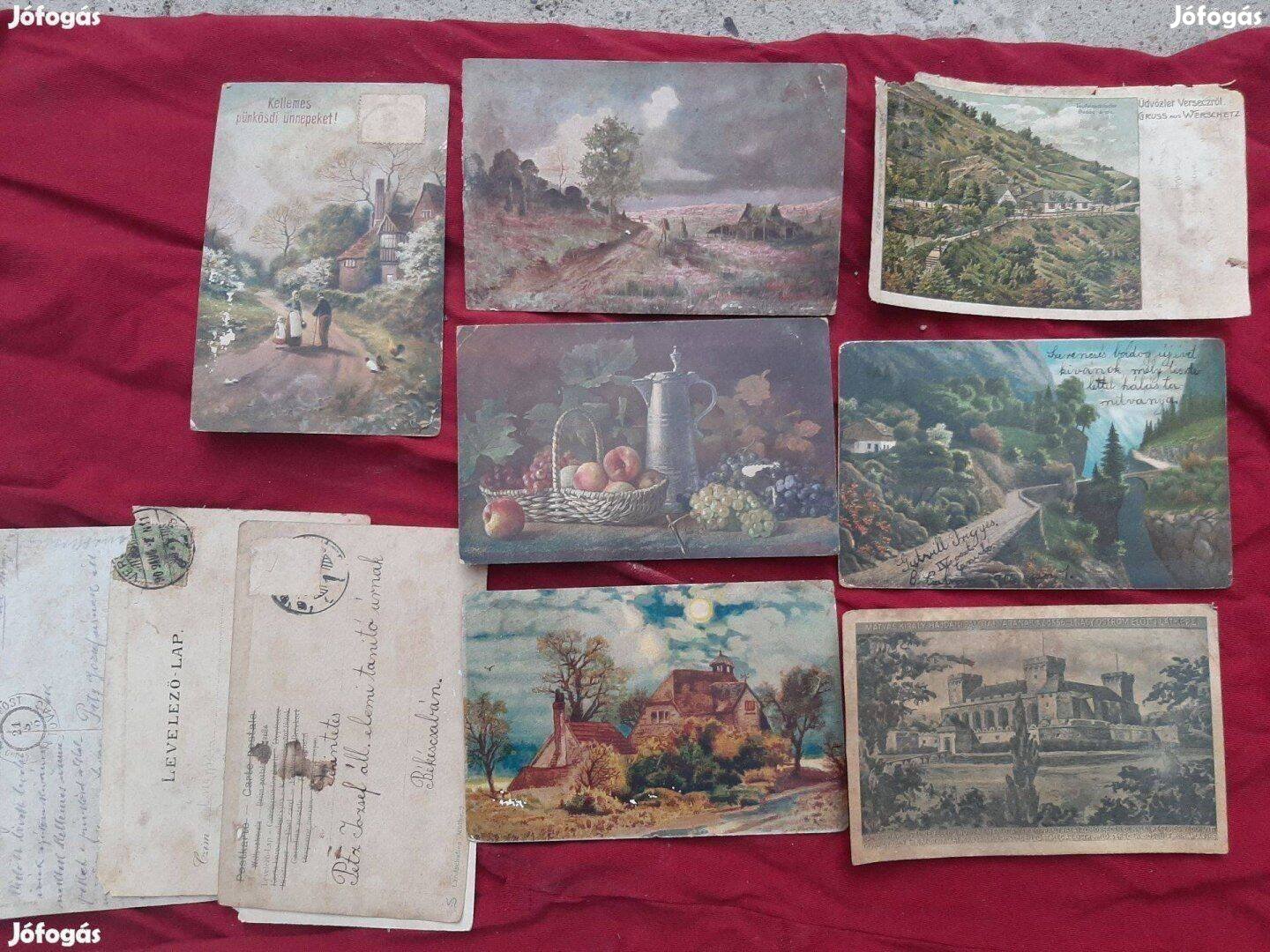 1900-as évek eleji képeslap és levelezőlap csomag antik régiség