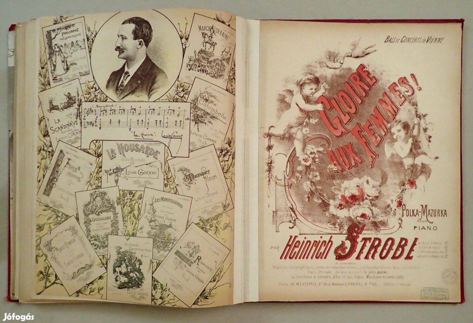 1902 jelzett francia antik kottafüzet könyv papírrégiség kotta füzet