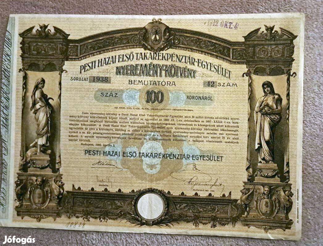 1906. Budapest Pesti Hazai Első Takarékpénztár-Egyesület