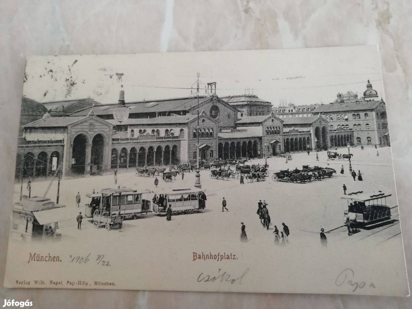 1906-os Müncheni képeslap Budapestre címezve
