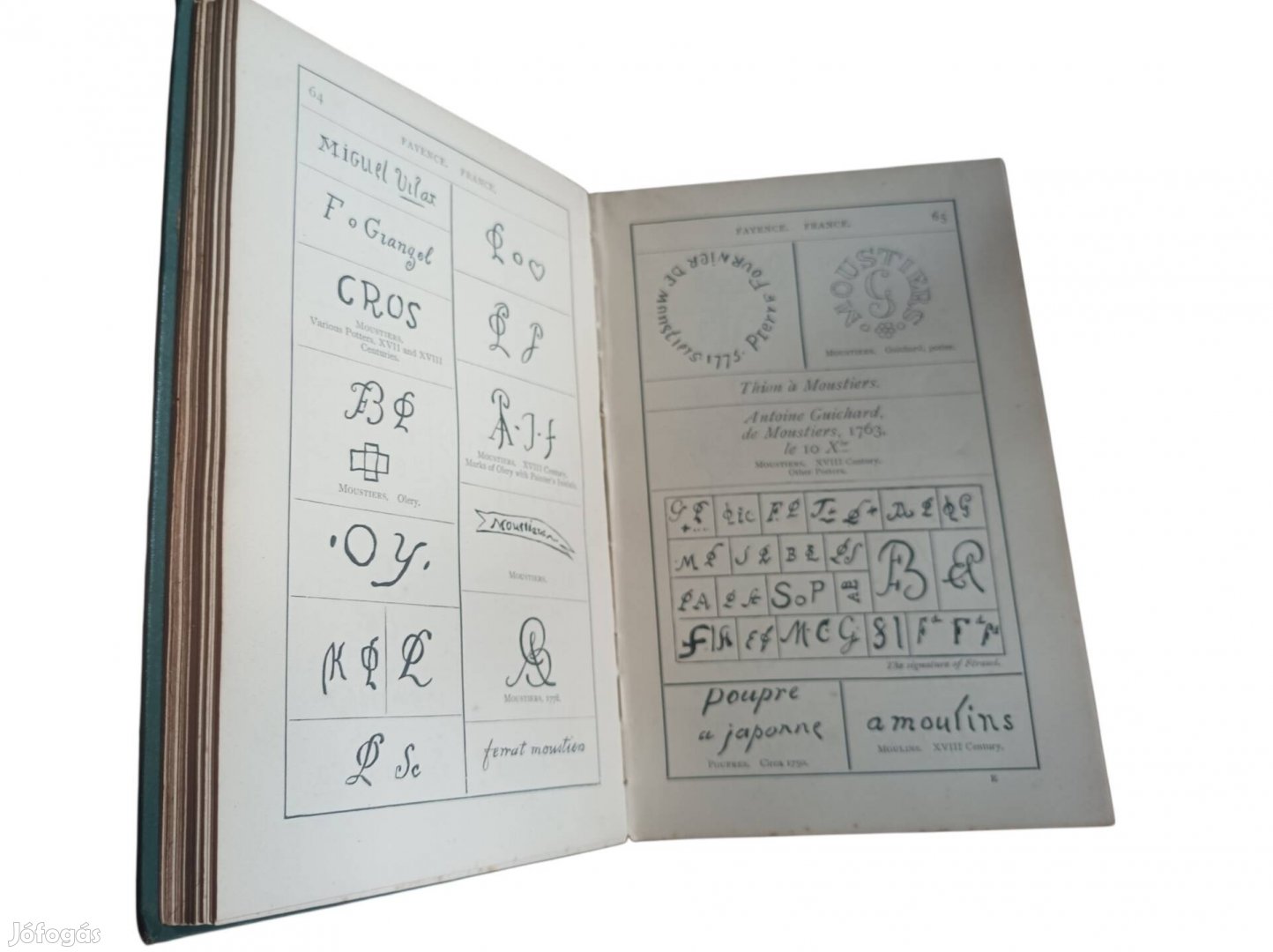 1906-os angol nyelvű antik könyv 3500 porcelán, majolika