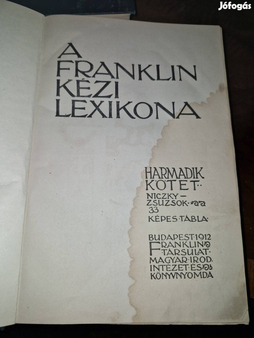 1912 A Franklin Kéziszótár Lexikona eladó