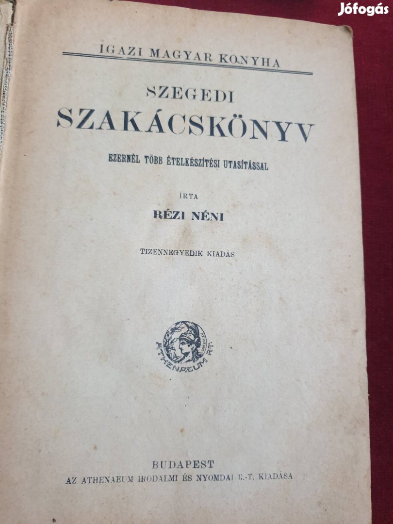 1913 Rézi néni : Szegedi szakácskönyv 