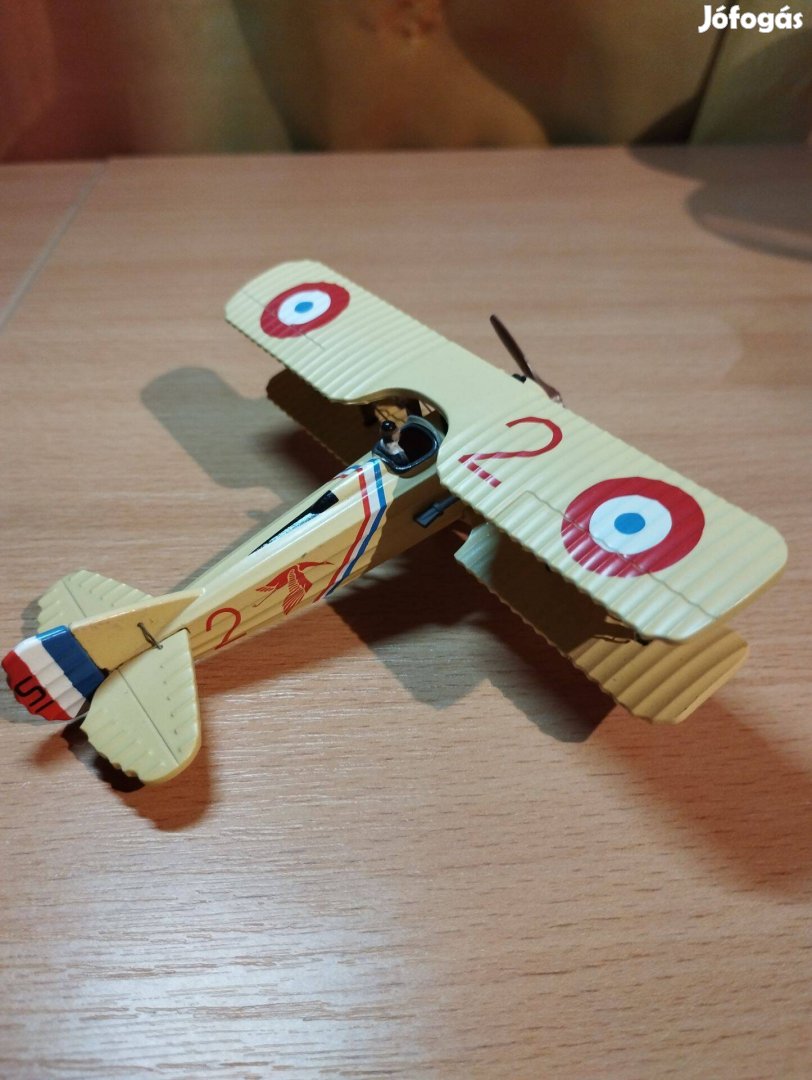 1916 SPAD S.VII I. világháborús fém repülőgép modell talppal