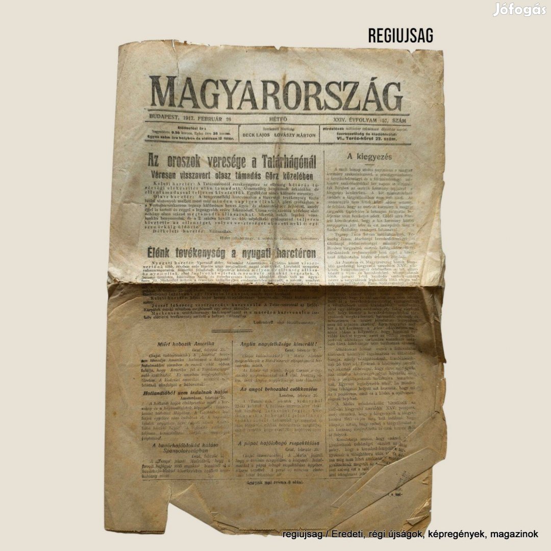 1917 február 26 / Magyarország / Eredeti újság Ssz.: 29434