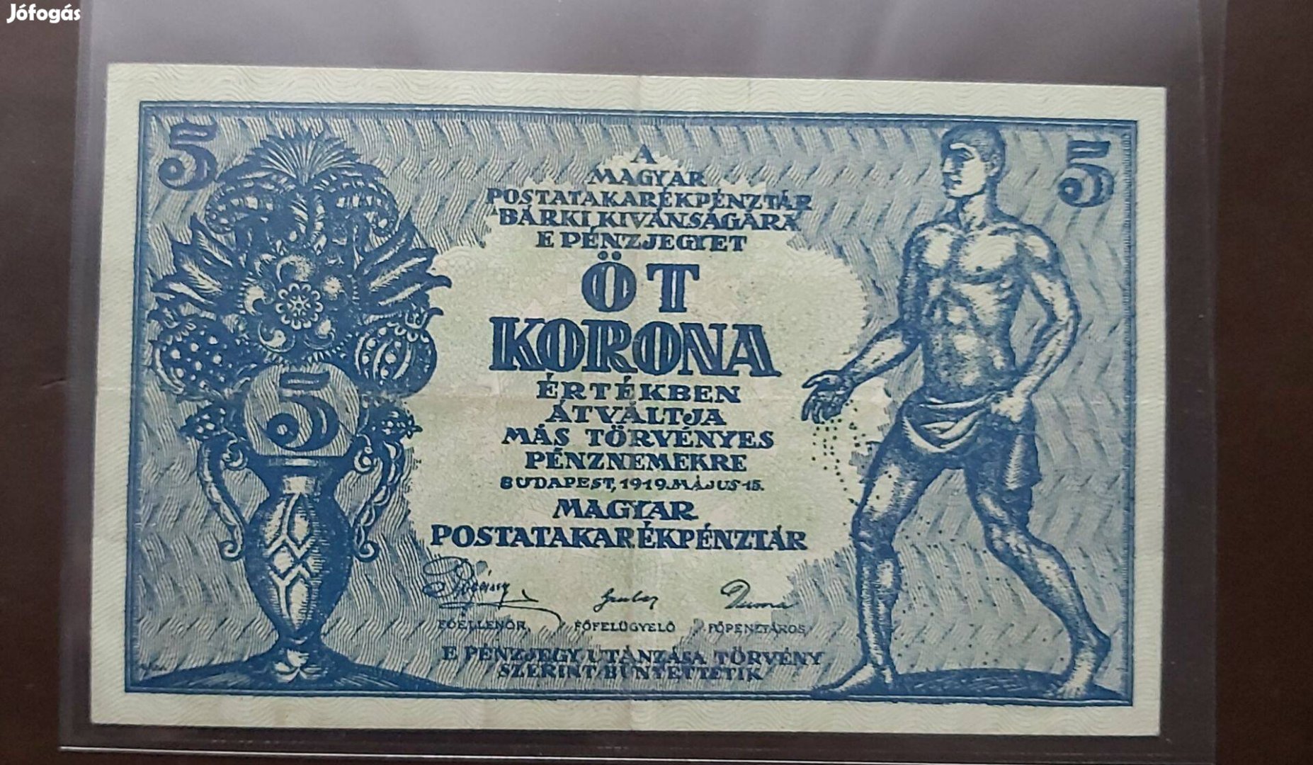 1919 5 korona Aunc állapotban