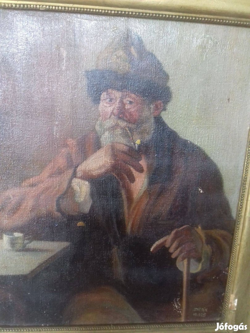 1925-ös olajjal vászonra festett portré (szignózott)