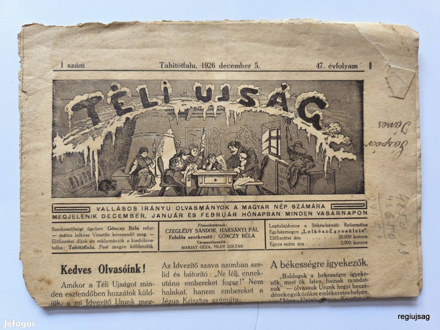 1926 december 5 / Téli Újság / Újság - Magyar / Ssz.: 27552