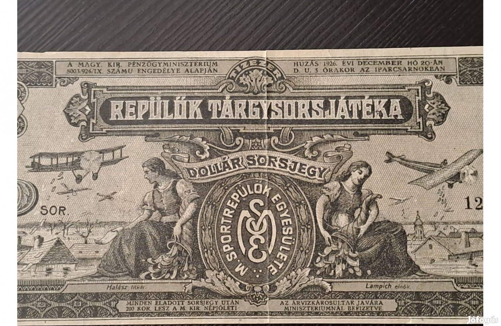 1927Repülők tárgysorsjátéka