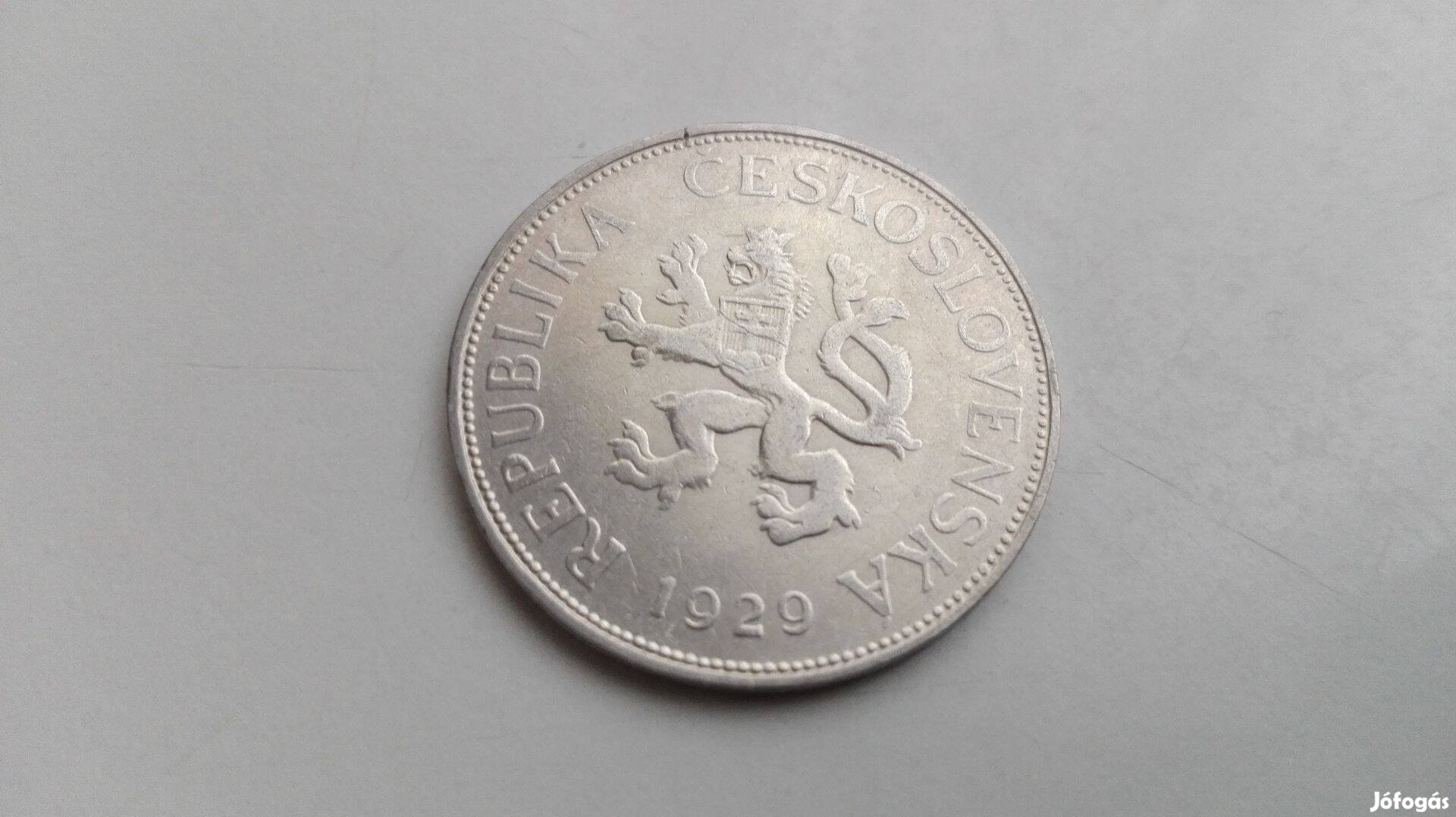 1929-es Csehszlovák ezüst 5 korona