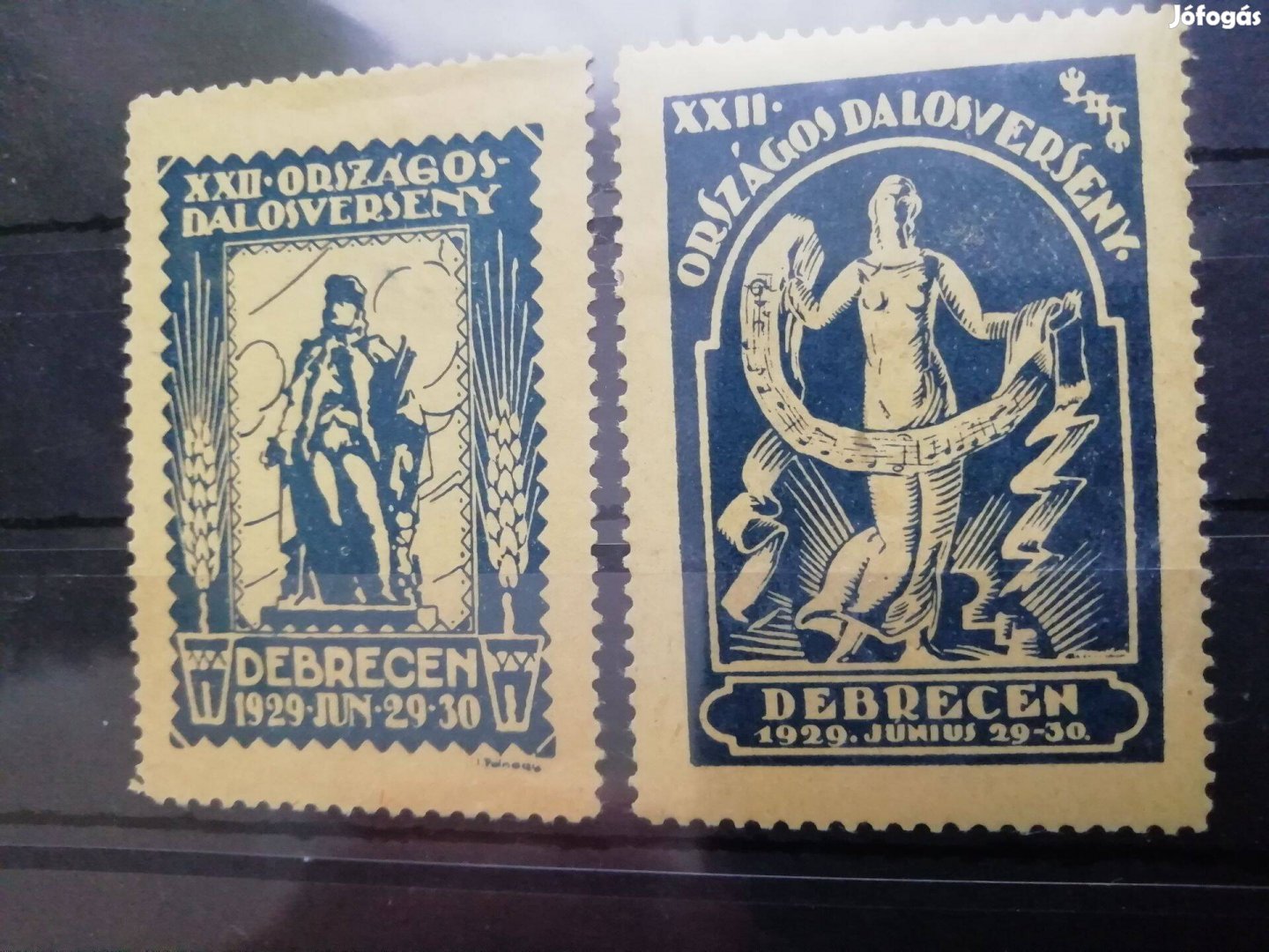 1929-es Debreceni Dalos verseny eredeti emlék bélyeg pár