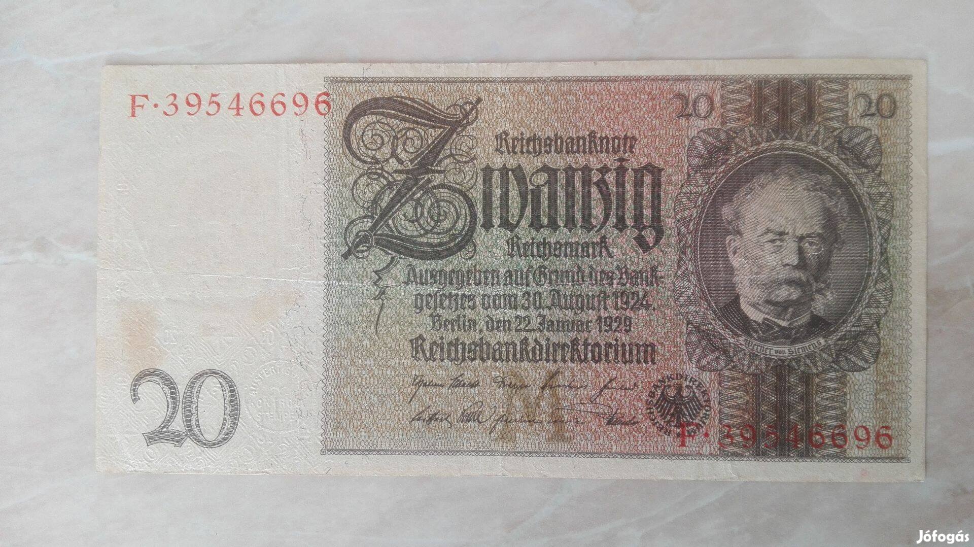 1929-es Német Birodalmi 20 Reichsmark