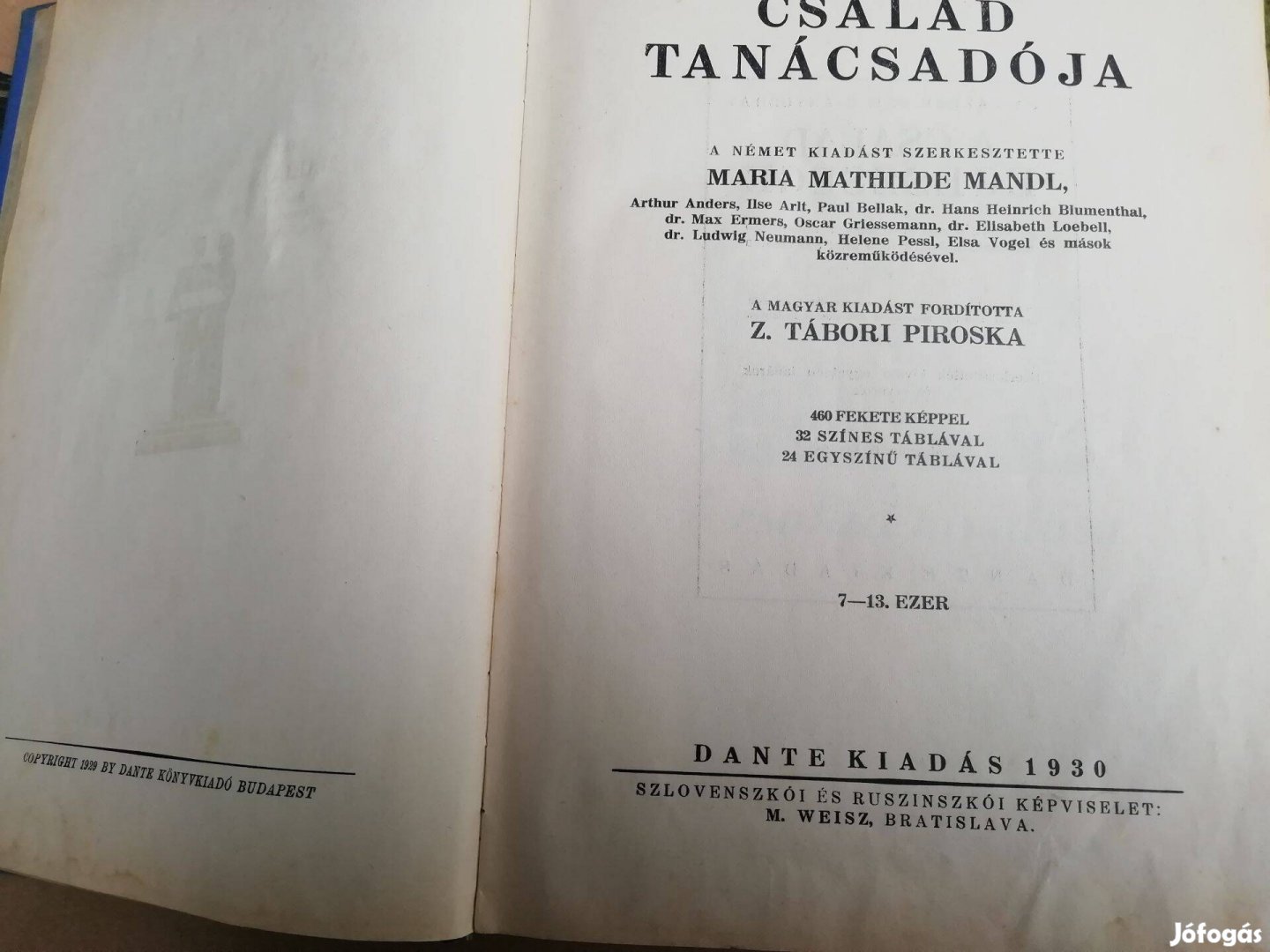 1930-as Család Tanácsadója ritka kiadás