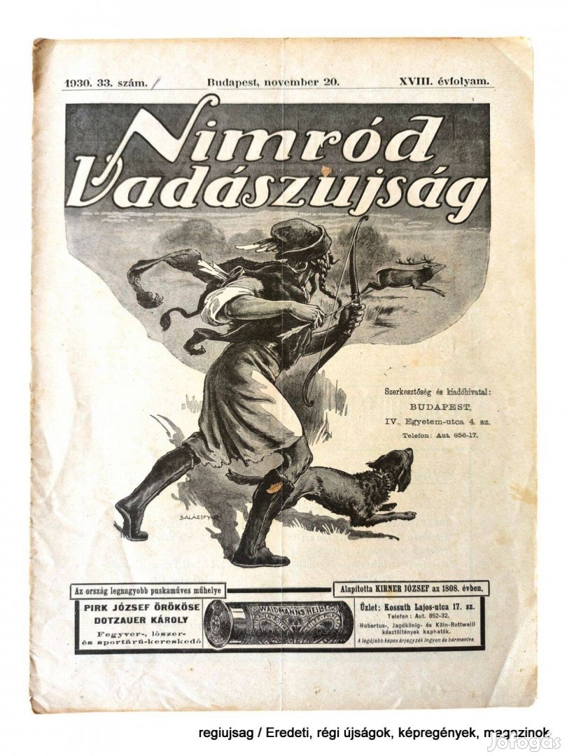 1930 november 20 / Nimród Vadászujág / Újság - Magyar