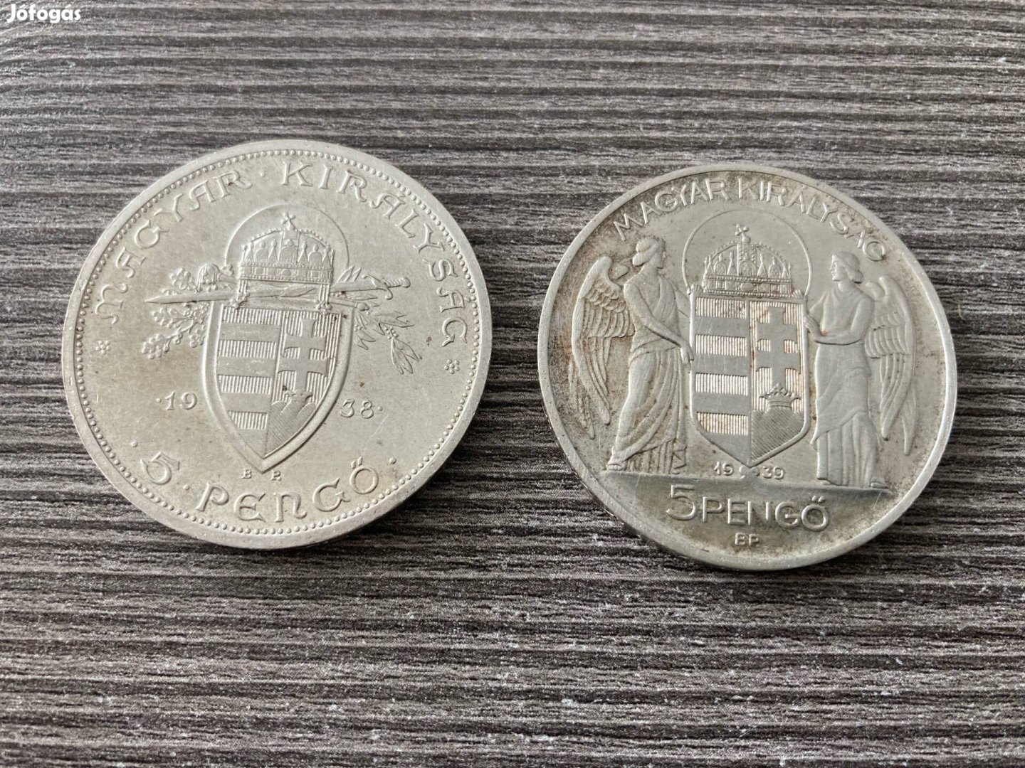 1938 1939 ezüst 5 pengő érme fém pénz