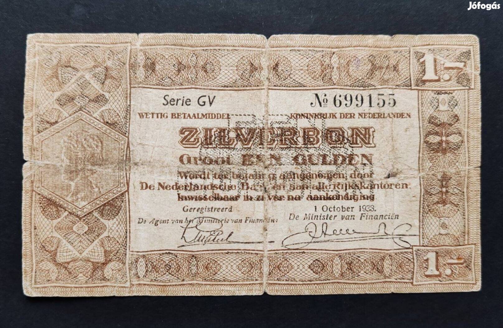 1938 / 1 Gulden Zilverbon Hollandia