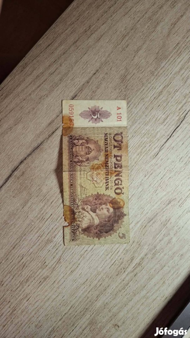 1939-es 5 pengő kicsit megviselt állapotban