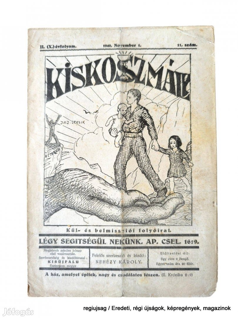 1940 november 1 / Kiskoszmály / Újság - Magyar / Ssz.: 29405