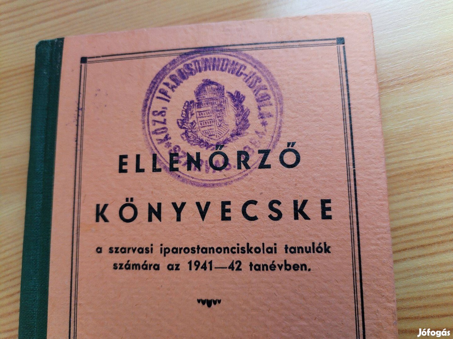 1941-42-es Tanévre Fényképész ellenörző könyvecske